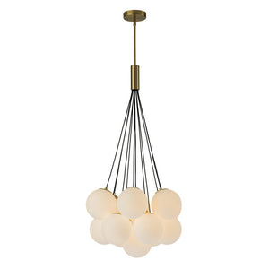 Chandelierias-Adorable Modern 13-Light Frosted Glass Bubble Chandelier-Chandeliers-Brass (Pre-Order)-