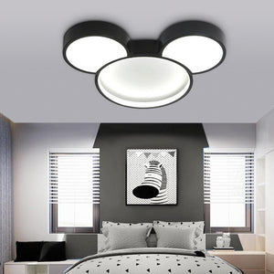 Chandelierias-Black Mickey LED Flush Ceiling Light-Flush Mount--