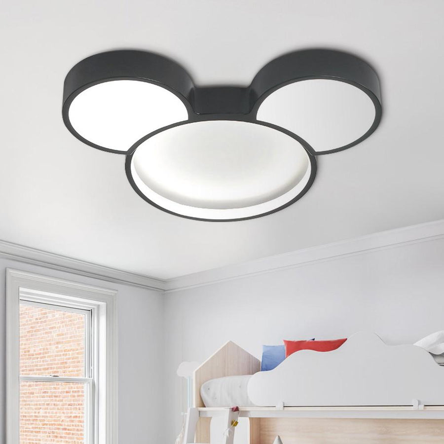 Chandelierias-Black Mickey LED Flush Ceiling Light-Flush Mount--