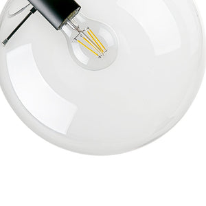 Chandelierias-Contemporary 1-light Glass Globe Pendant Light-Pendant-3-Bulb Canopy-