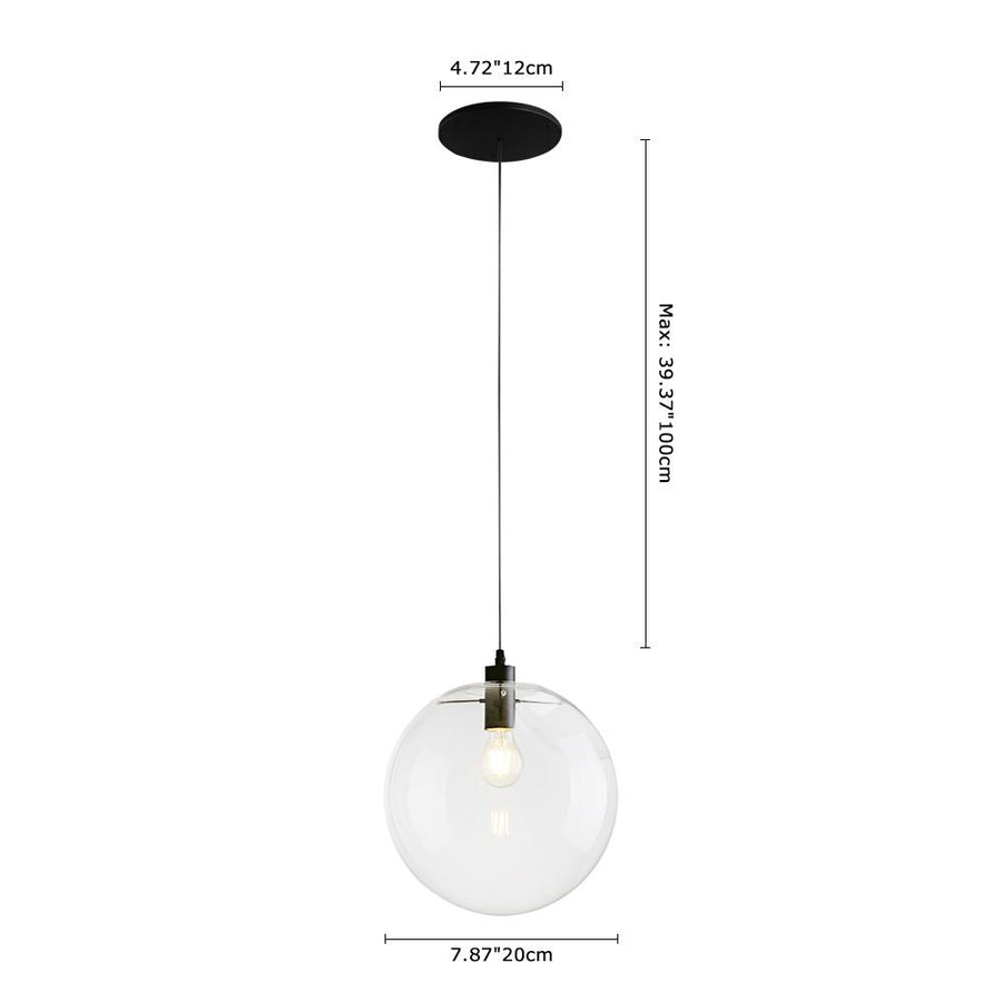 Chandelierias-Contemporary 1-light Glass Globe Pendant Light-Pendant Light-8 in.-