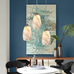 Chandelierias-Contemporary 1-Light Mica Stone Pattern Glass Pendant-Pendant-Blue-