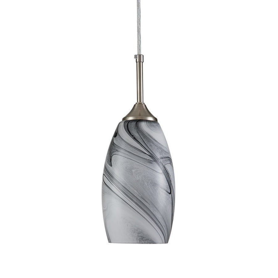 Chandelierias-Contemporary 1-Light Mica Stone Pattern Glass Pendant-Pendant-White-