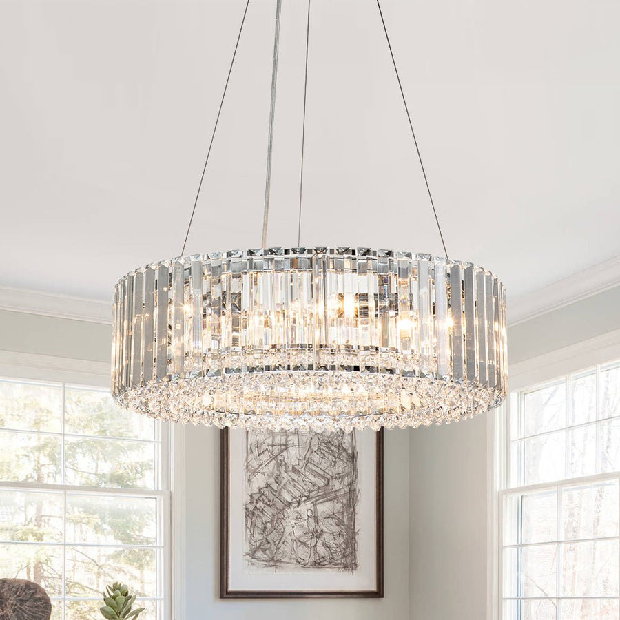 Chandelierias-Contemporary 6-Light Circle Crystal Chandelier-Chandeliers--