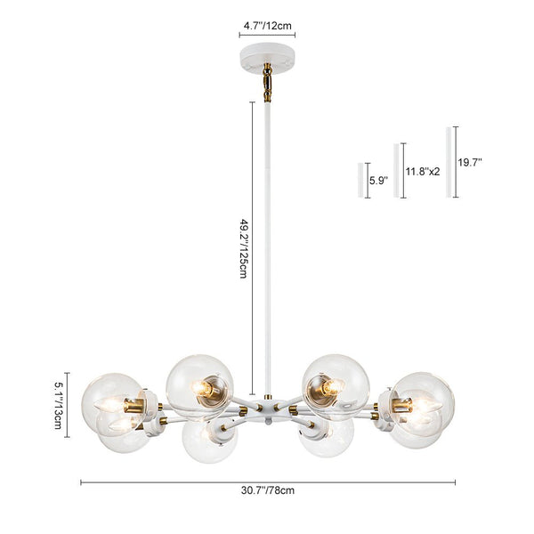 Chandelierias-Contemporary 8-Light Glass Globe Sputnik Chandelier-Chandeliers--