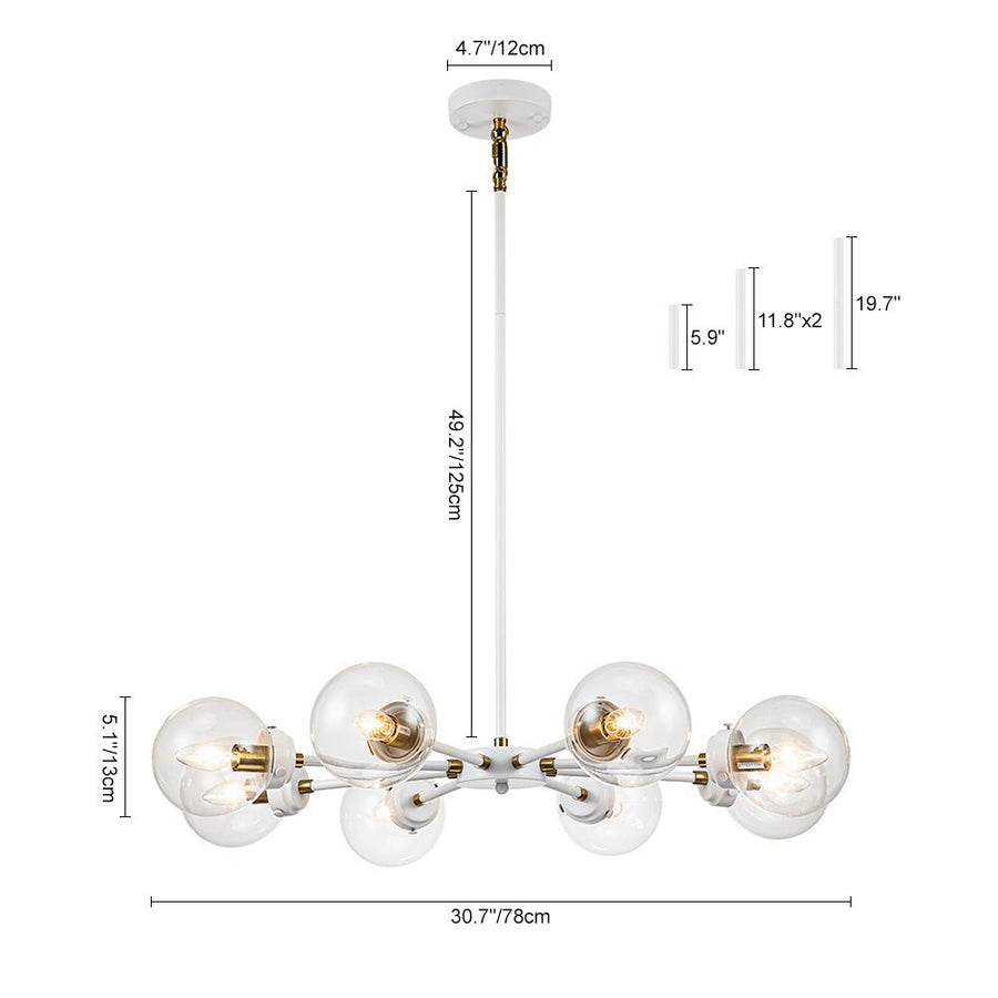 Chandelierias-Contemporary 8-Light Glass Globe Sputnik Chandelier-Chandeliers--