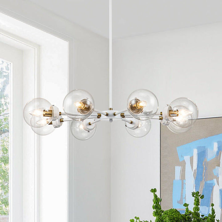 Chandelierias-Contemporary 8-Light Glass Globe Sputnik Chandelier-Chandeliers--