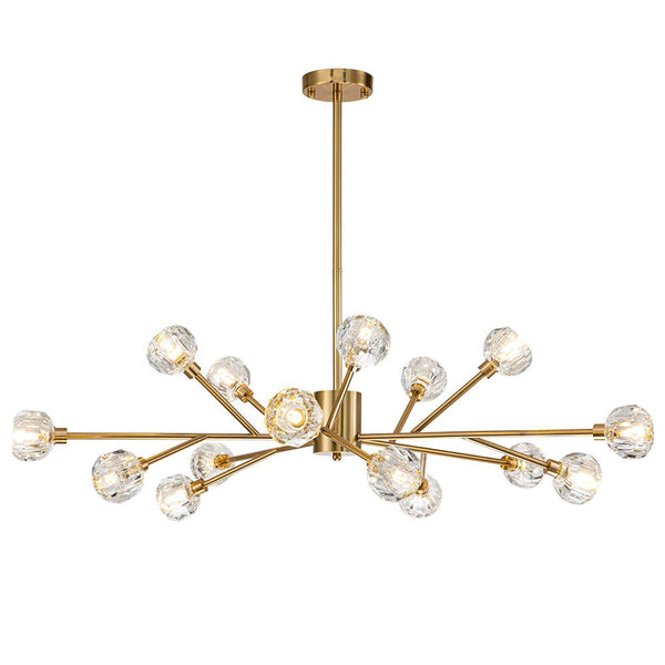 Chandelierias-Contemporary Brass Crystal Sputnik Branch Chandelier-Chandeliers-15 Bulbs-Brass