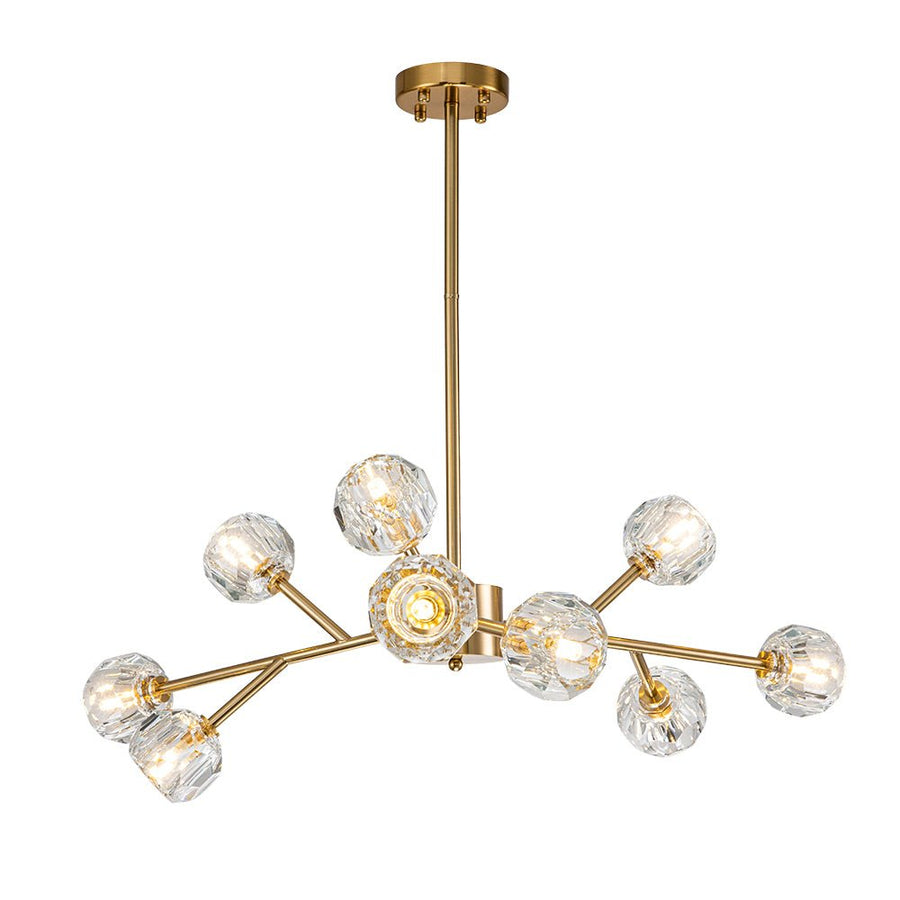 Chandelierias-Contemporary Brass Crystal Sputnik Branch Chandelier-Chandeliers-15 Bulbs-Brass