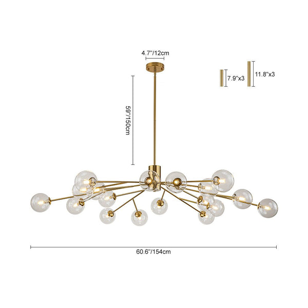 Chandelierias-Contemporary Clear Glass Bubble Sputnik Chandelier-Chandelier-Black-18 Bulbs