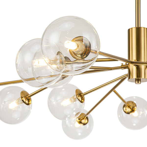 Chandelierias-Contemporary Clear Glass Bubble Sputnik Chandelier-Chandelier-Gold-12 Bulbs