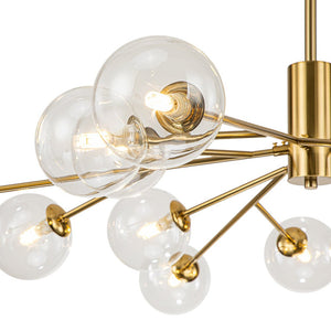 Chandelierias-Contemporary Clear Glass Bubble Sputnik Chandelier-Chandelier-Gold-12 Bulbs