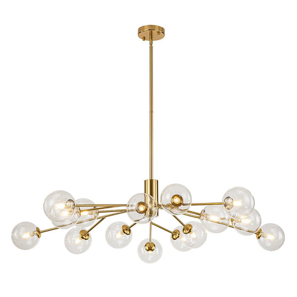 Chandelierias-Contemporary Clear Glass Bubble Sputnik Chandelier-Chandelier-Gold-12 Bulbs