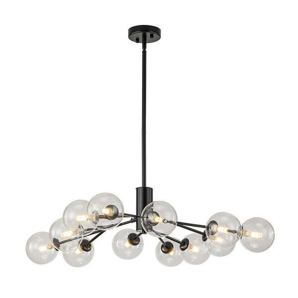 Chandelierias-Contemporary Clear Glass Bubble Sputnik Chandelier-Chandelier-Gold-12 Bulbs