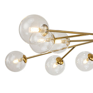 Chandelierias-Contemporary Clear Glass Bubble Sputnik Chandelier-Chandelier-Gold-12 Bulbs