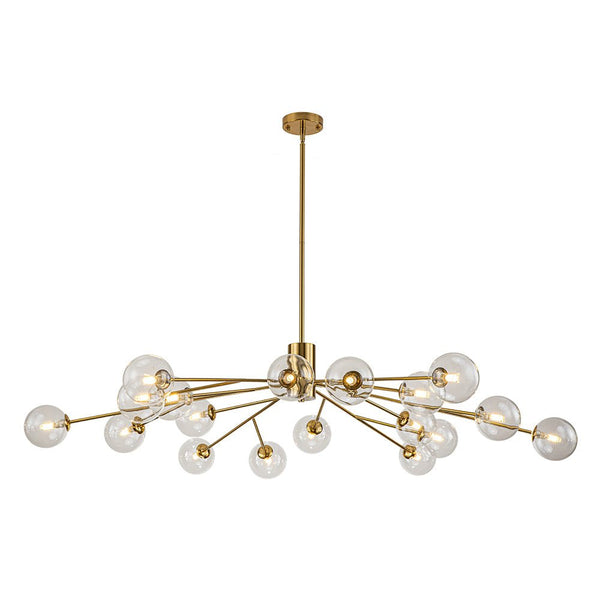 Chandelierias-Contemporary Clear Glass Bubble Sputnik Chandelier-Chandelier-Gold-18 Bulbs