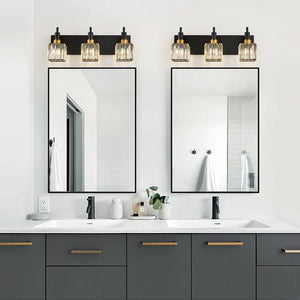 Chandelierias-Contemporary Crystal Vanity Light Fixture For Bathroom-Wall Light-Chrome-4 Bulbs