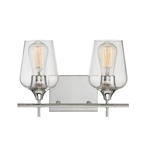 Chandelierias-Contemporary Decorative Vanity Light Wall Lamp-Wall Light-2 Bulbs-Chrome