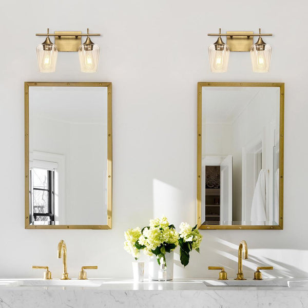Chandelierias-Contemporary Decorative Vanity Light Wall Lamp-Wall Light-3 Bulbs-Brass