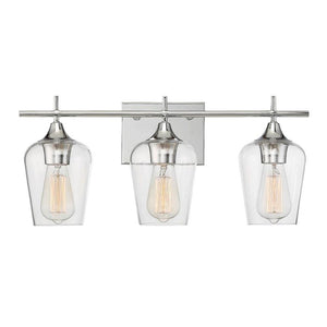 Chandelierias-Contemporary Decorative Vanity Light Wall Lamp-Wall Light-3 Bulbs-Chrome