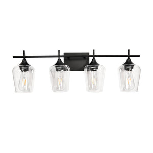 Chandelierias-Contemporary Decorative Vanity Light Wall Lamp-Wall Light-4 Bulbs-Black