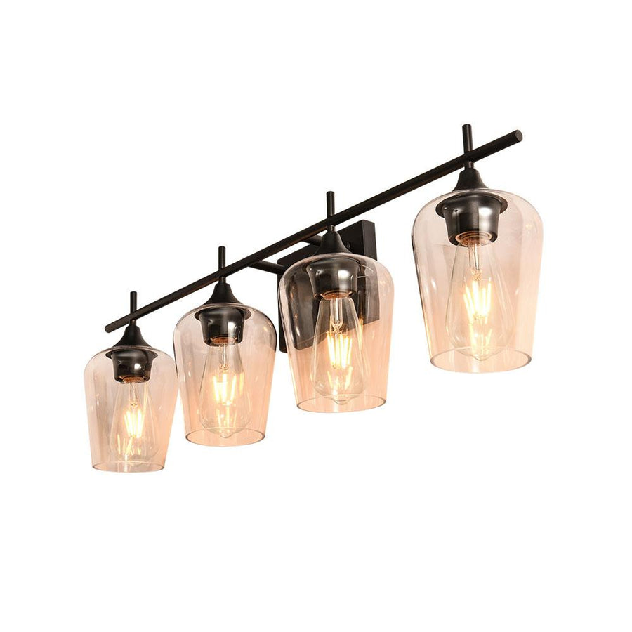 Chandelierias-Contemporary Decorative Vanity Light Wall Lamp-Wall Light-4 Bulbs-Black