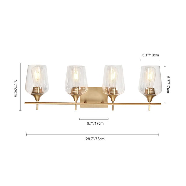Chandelierias-Contemporary Decorative Vanity Light Wall Lamp-Wall Light-4 Bulbs-Black