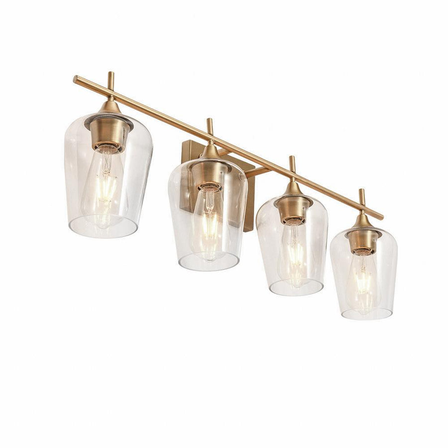 Chandelierias-Contemporary Decorative Vanity Light Wall Lamp-Wall Light-4 Bulbs-Brass