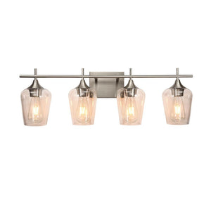 Chandelierias-Contemporary Decorative Vanity Light Wall Lamp-Wall Light-4 Bulbs-Nickel