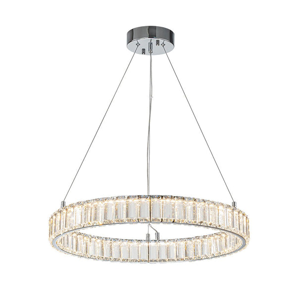 Chandelierias-Contemporary Dimmable LED Chrome Crystal Ring Chandelier-Pendant-Chrome (Pre-order & Arrive In 3 Weeks)-