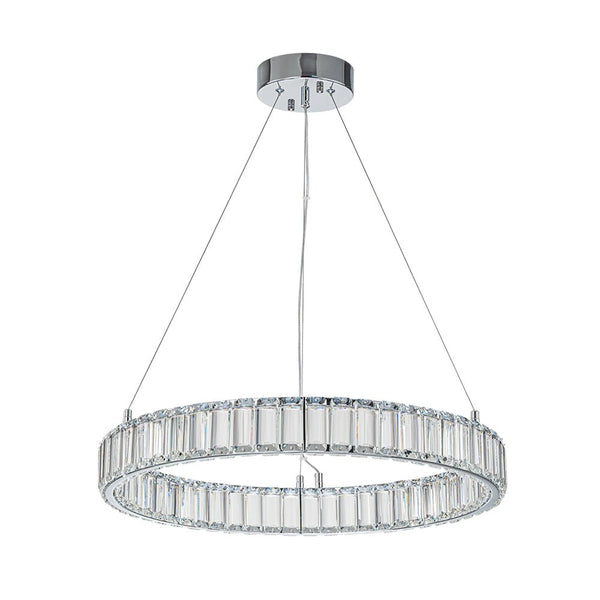 Chandelierias-Contemporary Dimmable LED Chrome Crystal Ring Chandelier-Pendant-Chrome (Pre-order & Arrive In 3 Weeks)-