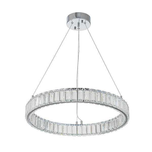 Chandelierias-Contemporary Dimmable LED Chrome Crystal Ring Chandelier-Pendant-Chrome (Pre-order & Arrive In 3 Weeks)-