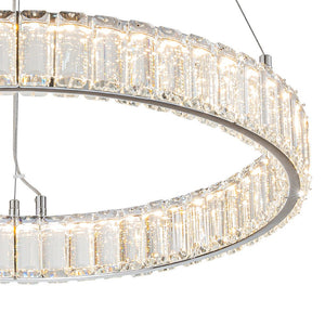 Chandelierias-Contemporary Dimmable LED Chrome Crystal Ring Chandelier-Pendant-Chrome (Pre-order & Arrive In 3 Weeks)-