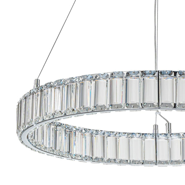 Chandelierias-Contemporary Dimmable LED Chrome Crystal Ring Chandelier-Pendant-Chrome (Pre-order & Arrive In 3 Weeks)-