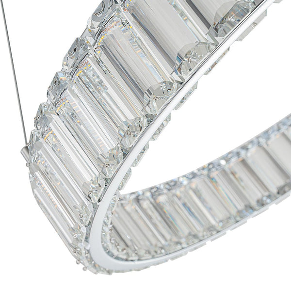 Chandelierias-Contemporary Dimmable LED Chrome Crystal Ring Chandelier-Pendant-Chrome (Pre-order & Arrive In 3 Weeks)-