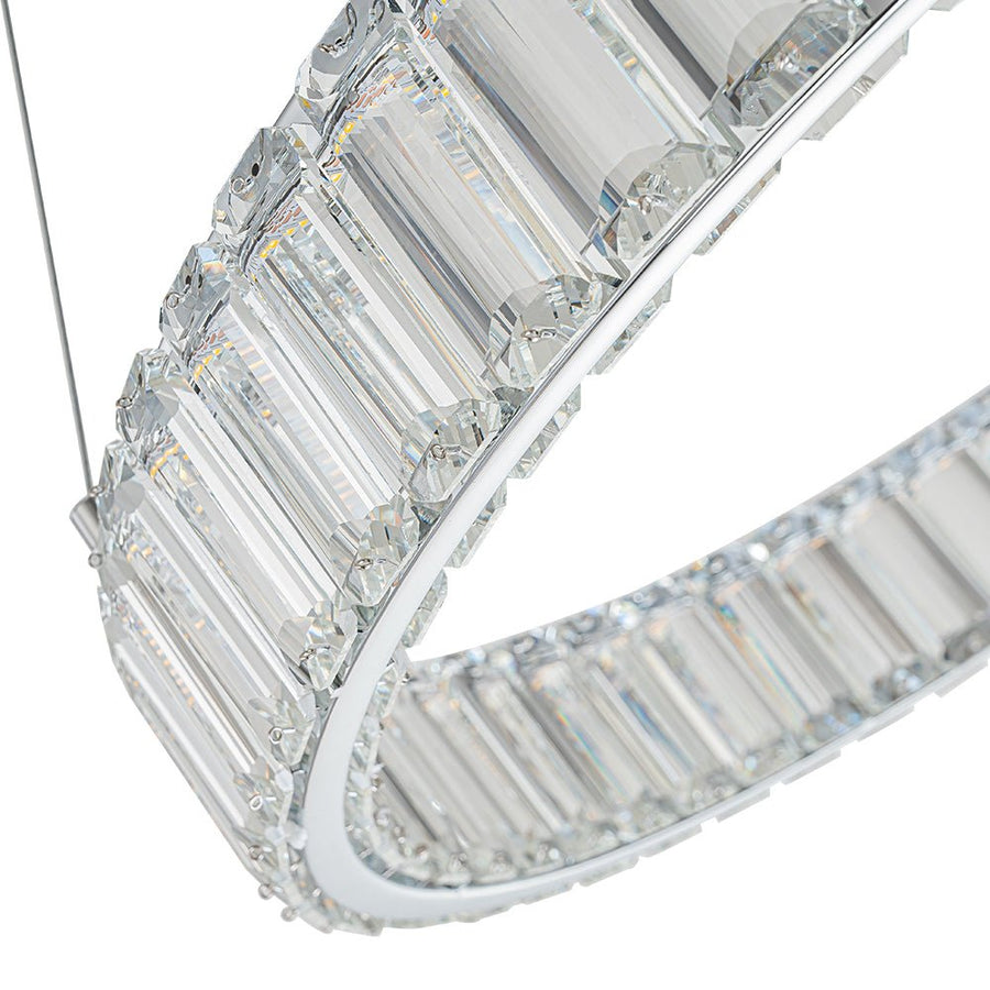 Chandelierias-Contemporary Dimmable LED Chrome Crystal Ring Chandelier-Pendant-Chrome (Pre-order & Arrive In 3 Weeks)-