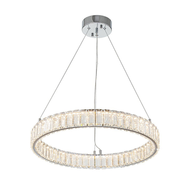 Chandelierias-Contemporary Dimmable LED Chrome Crystal Ring Chandelier-Pendant-Chrome (Pre-order & Arrive In 3 Weeks)-