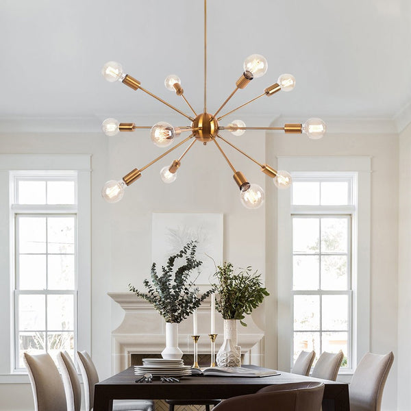 Chandelierias-Contemporary Glass Globe Sputnik Chandelier-Chandelier-Brass-12 Bulbs