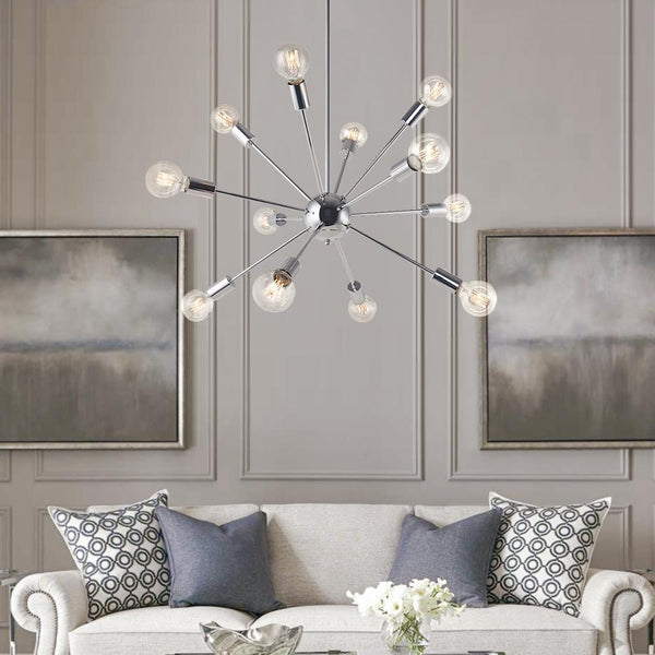 Chandelierias-Contemporary Glass Globe Sputnik Chandelier-Chandelier-Chrome-12 Bulbs