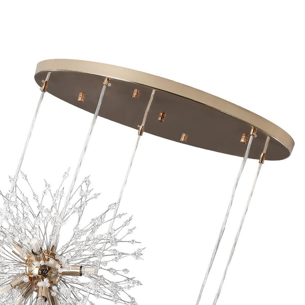 Chandelierias-Contemporary Gold Cluster Firework Sphere Chandelier-Chandeliers-40 Bulbs-Gold