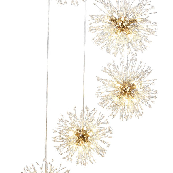 Chandelierias-Contemporary Gold Cluster Firework Sphere Chandelier-Chandeliers-40 Bulbs-Gold