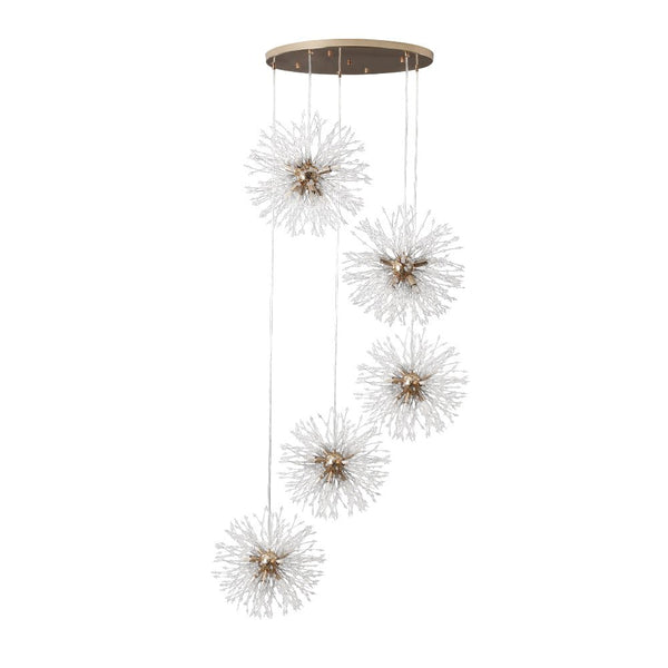 Chandelierias-Contemporary Gold Cluster Firework Sphere Chandelier-Chandeliers-40 Bulbs-Gold