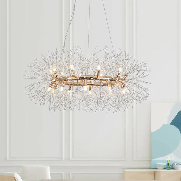 Chandelierias-Contemporary Gold Dandelion Firework Round Chandelier-Chandelier-12 Bulbs-