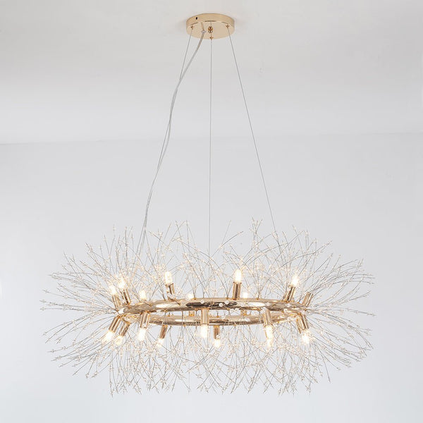 Chandelierias-Contemporary Gold Dandelion Firework Round Chandelier-Chandelier-18 Bulbs-