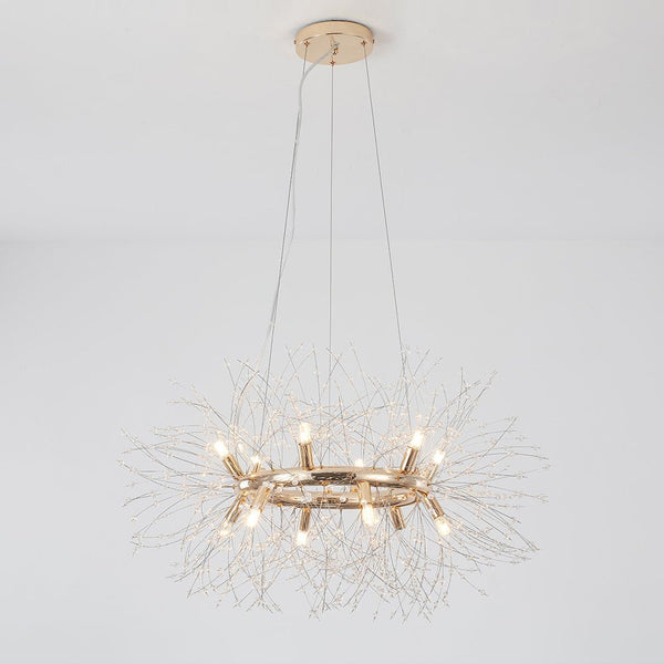 Chandelierias-Contemporary Gold Dandelion Firework Round Chandelier-Chandelier-18 Bulbs-