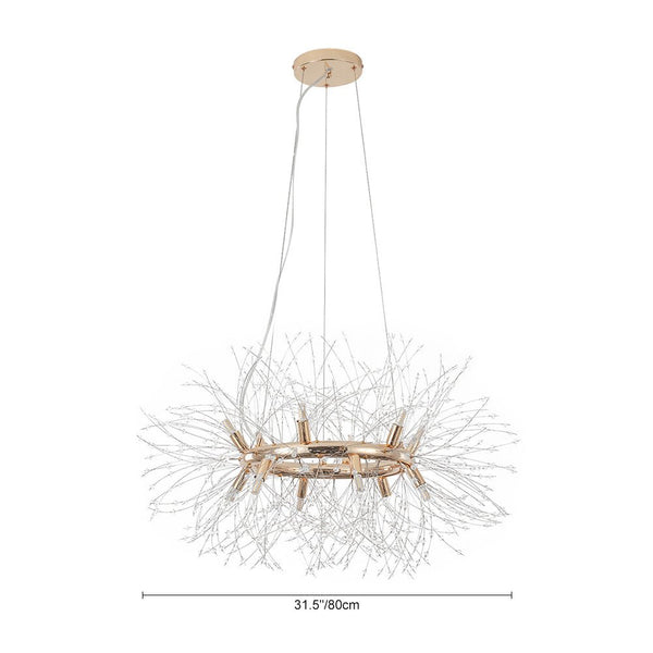 Chandelierias-Contemporary Gold Dandelion Firework Round Chandelier-Chandelier-18 Bulbs-