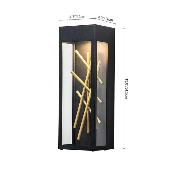 Chandelierias-Contemporary Matte Black LED Outdoor Wall Light-Wall Light-Black-