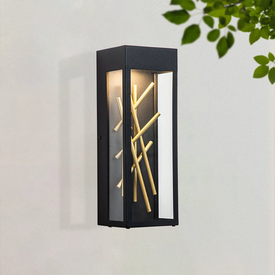 Chandelierias-Contemporary Matte Black LED Outdoor Wall Light-Wall Light-Black-