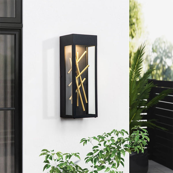 Chandelierias-Contemporary Matte Black LED Outdoor Wall Light-Wall Light-Black-