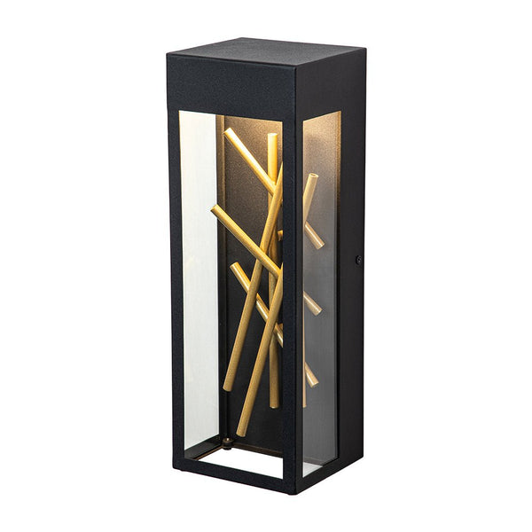 Chandelierias-Contemporary Matte Black LED Outdoor Wall Light-Wall Light-Black-